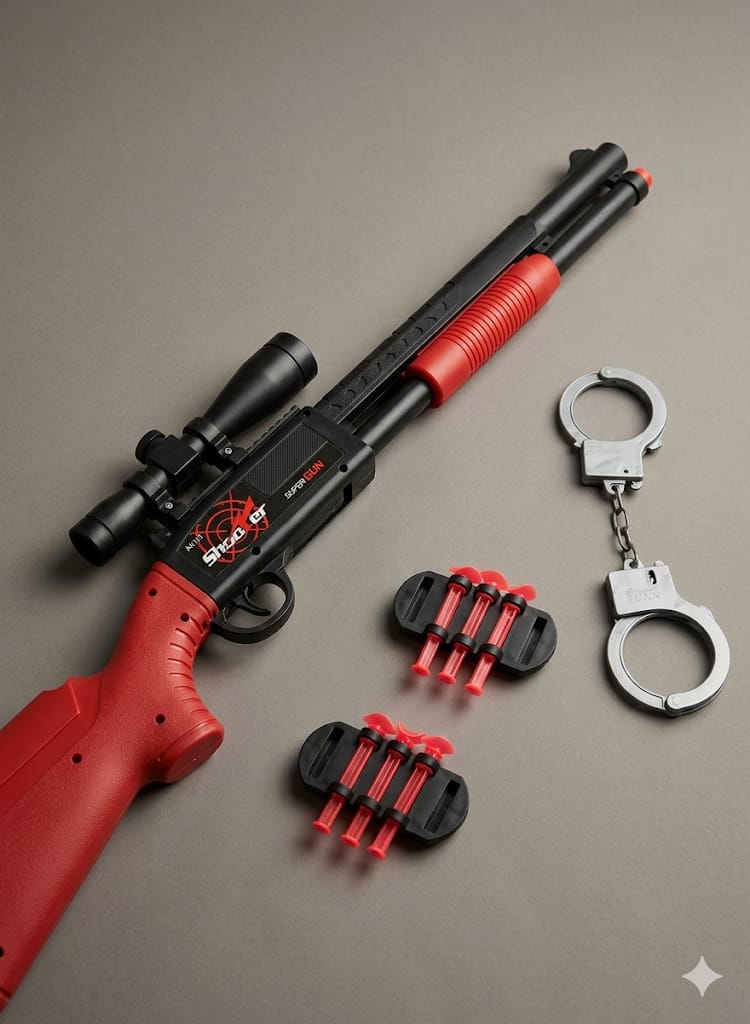 Kit Brinquedo Aventura com Lançador, Dardos e Algemas
